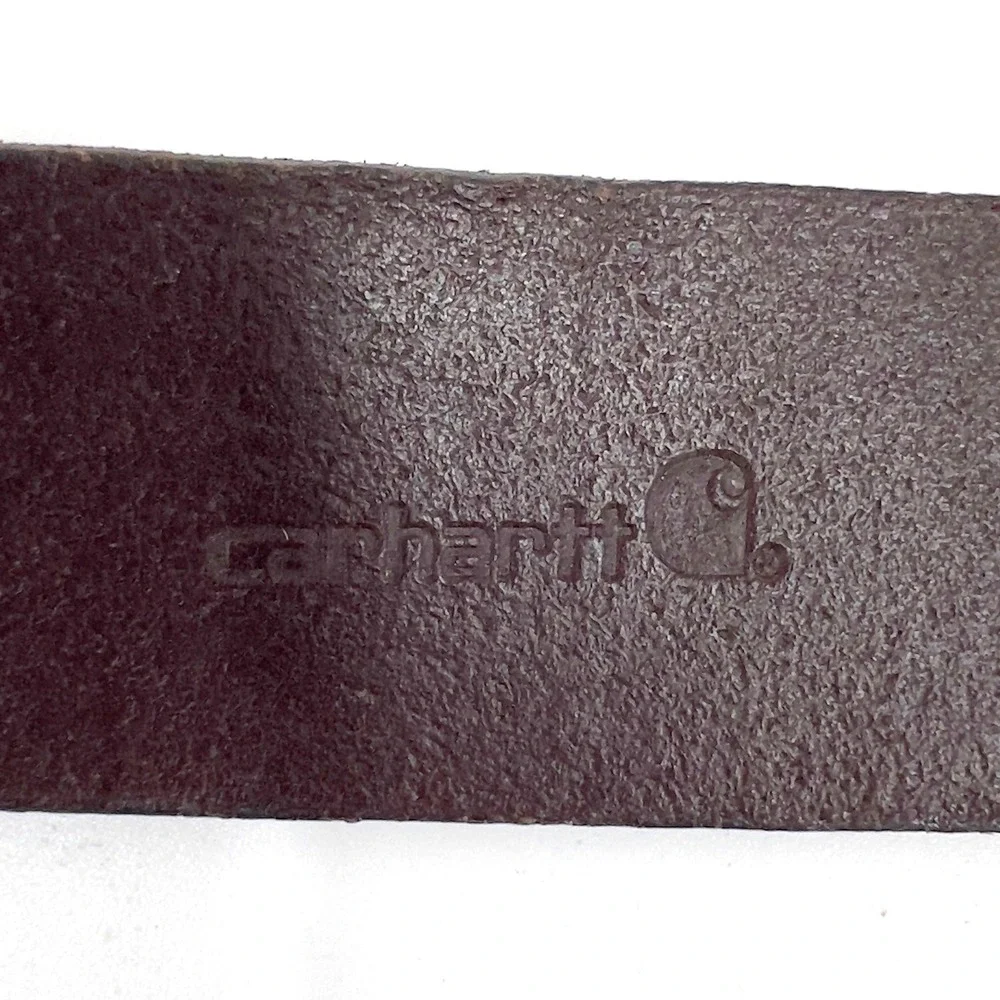 Carhartt Men's Anvil Belt 2203 Dark Brown Bridle Leather Matte Black Buckle 36